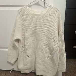 Cozy White Knit Sweater